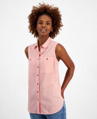 Nautica Jeans Womens Cotton Gauze Sleeveles Bridal Ros XL