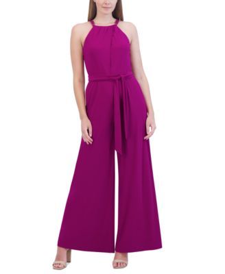 Vince Camuto Womens Tie-Waist Wide-Leg Jum Magenta S