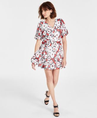 KARL LAGERFELD PARIS Womens Crinkle-Chiffon Printe Blk Apple 12 - Picture 2 of 2