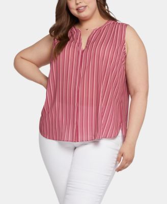 NYDJ NYDJ Plus Size Sleeveless Pint Cielo Stripe 2X