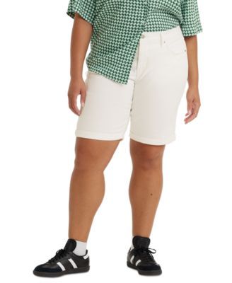 Levis Trendy Plus Size Shaping Bermu Chalk White 24W