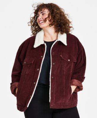 Levis Plus Size 90s Sherpa-Trim Lon Decadent Chocolate 3X