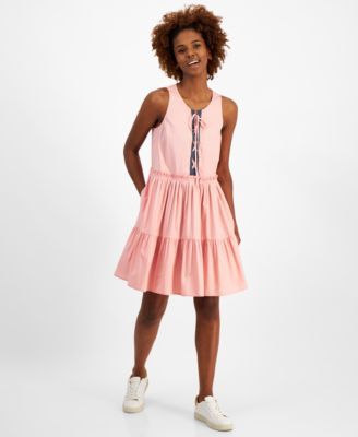 Nautica Jeans Womens Lace-Up Tiered Ruffled Bridal Ros L