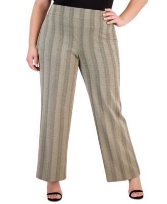 Anne Klein Plus Size Pull-On Wide-Leg Hig Anne Blacklatte 3X