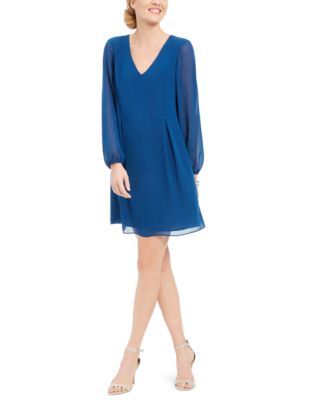 I.N.C. International Concepts Bow-Back Shift Dress Blue S