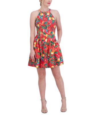Vince Camuto Womens Sleeveless Halter Fit Red 4