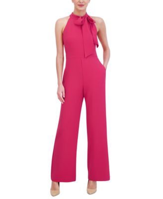 Vince Camuto Womens Stretch-Crepe Tie-Neck Hot Pink 10