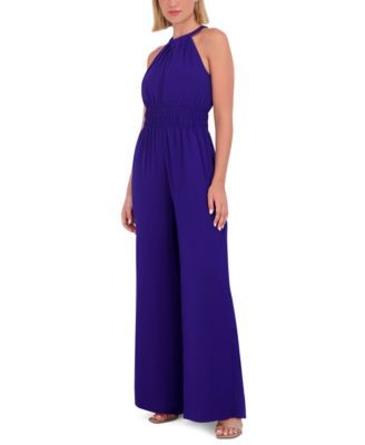 Vince Camuto Womens Chiffon Halter-Neck Wi Porcelain Blue 10
