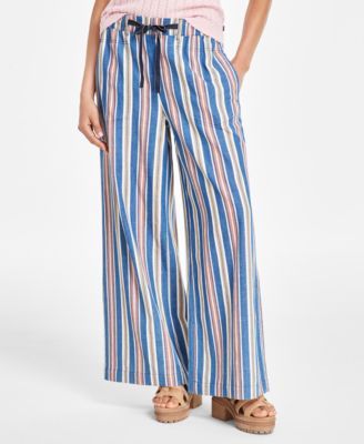 Nautica Jeans Womens Striped Elastic-Waist Light Azure M