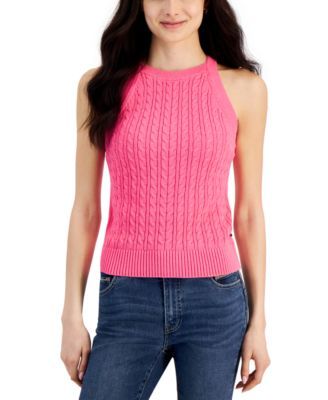 Nautica Jeans Womens Round-Neck Cotton Slee Sangria Sunset L