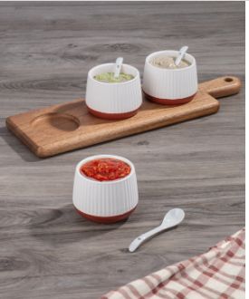 Thirstystone Thirstystone Condiment Bowl wi White, Brown