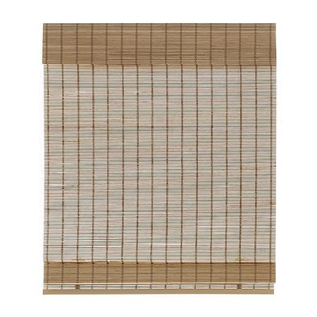 Madison Park Oakley Bamboo Light Filtering Cordless Roman Shade, Beig/Green, 31X64