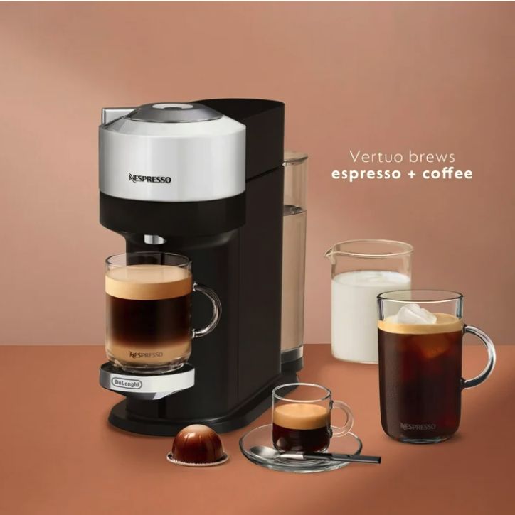 Nespresso By DeLonghi New Vertuo Next Premium Coffee and Espresso Maker in Chrome, Single-Serve Brewers