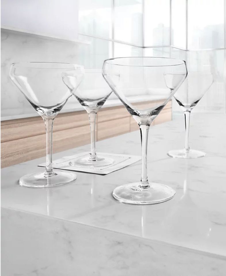 Hotel Collection Clear Martini Glasses, Set of 4