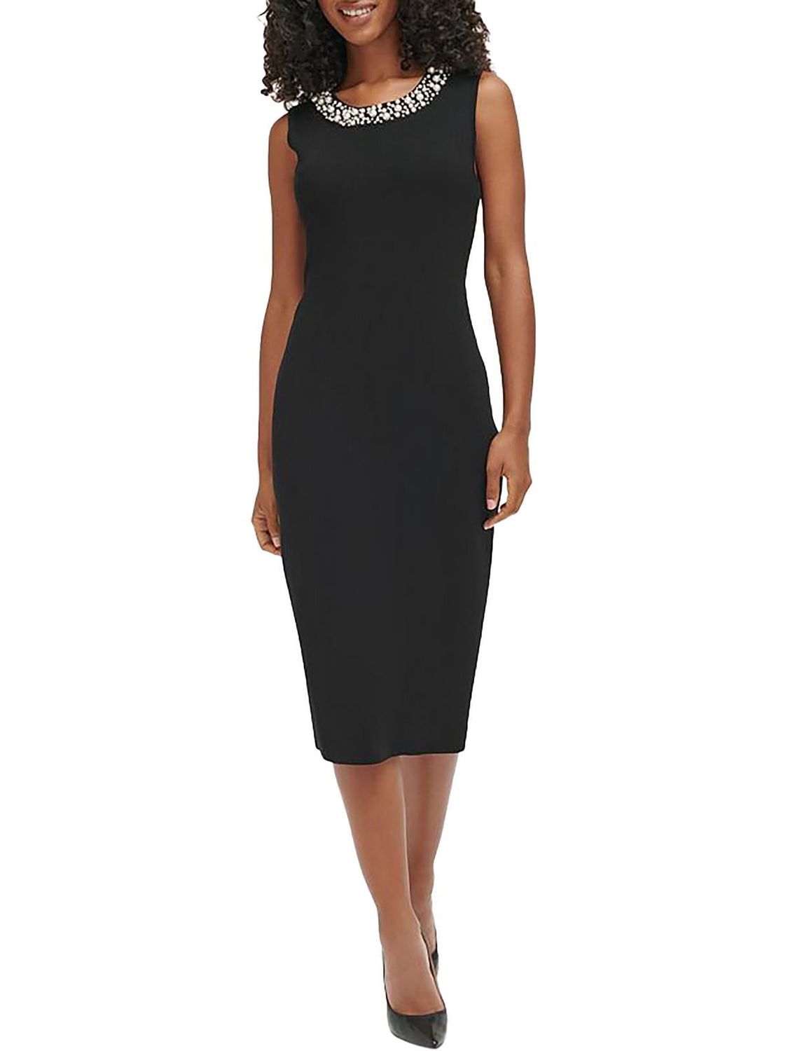 Karl Lagerfeld Paris Women&#39;s Embellished Sweater Dress - Black