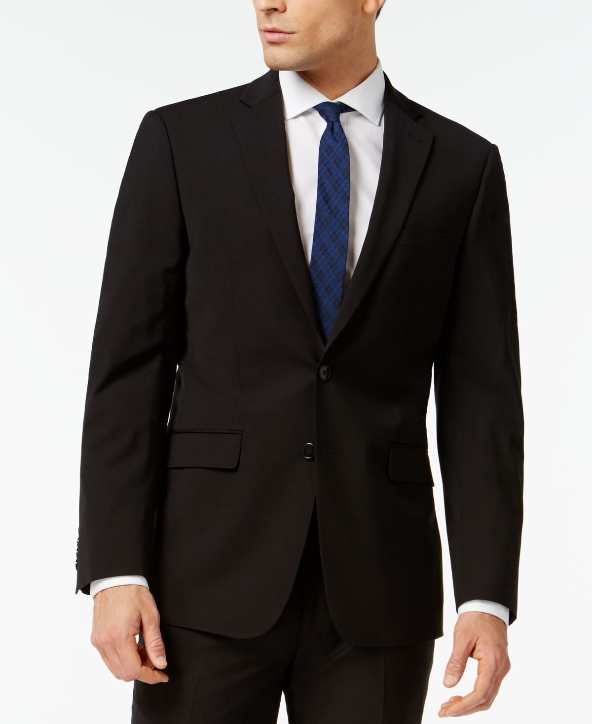Calvin Klein Men&#39;s Slim Fit Black Suit Jacket - Black - 44 Long