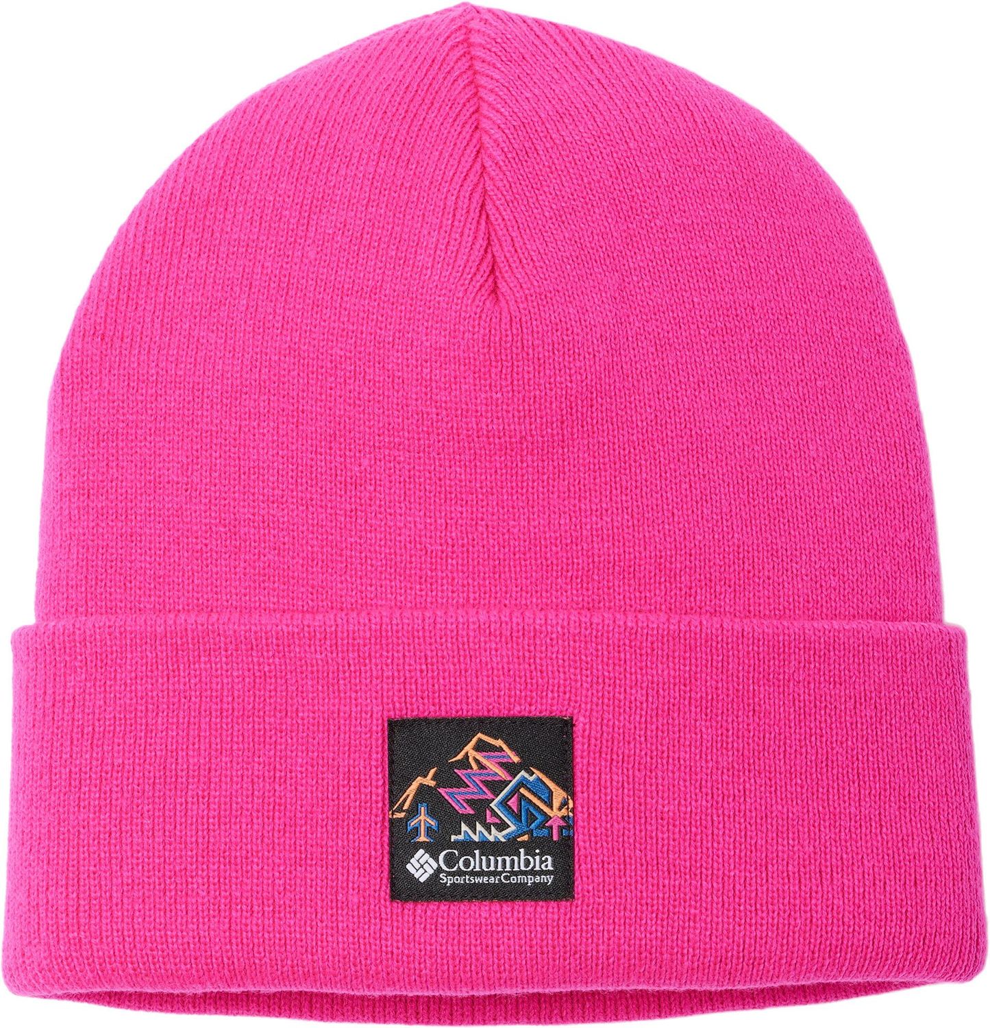 Columbia Adult City Trek Heavyweight Beanie, Men&#39;s, Fuchsia Fizz/Heritge Ptch