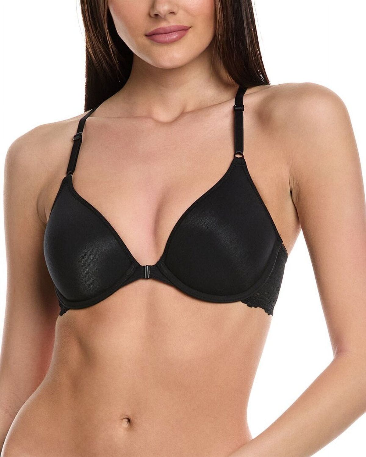 B.tempt&#39;d by Wacoal Women&#39;s Inspired Eyelet Front Close T-Shirt Bra in Black | Size 36DDD | HerRoom.com