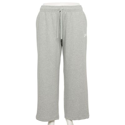 Nike Plus Size Sportswear Club Fleece Mid-Rise Wide-Leg Sweatpants - Dark Grey Heather