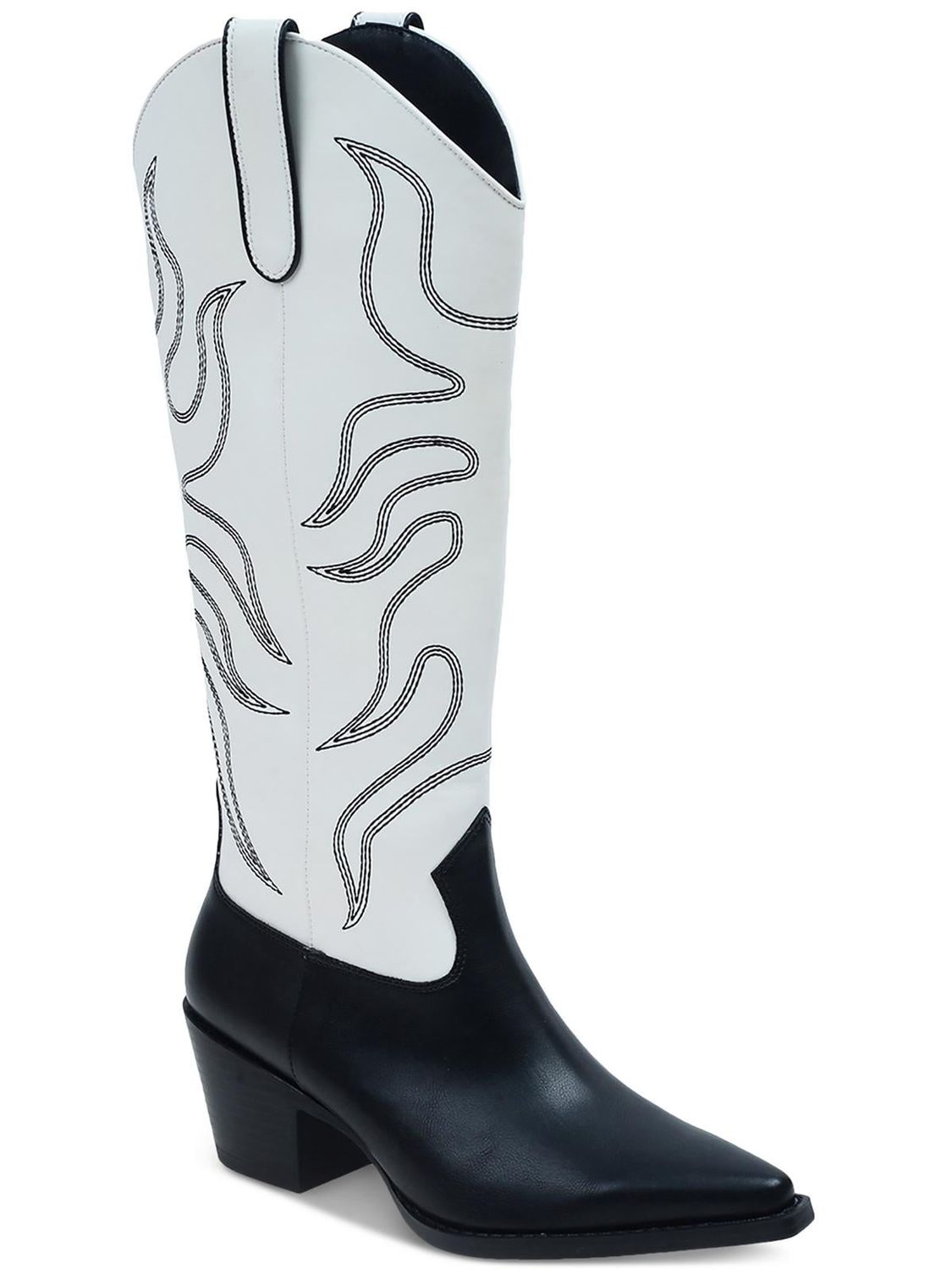 Wild Pair Leahne Cowboy Boots BlackWhite Flame 6M