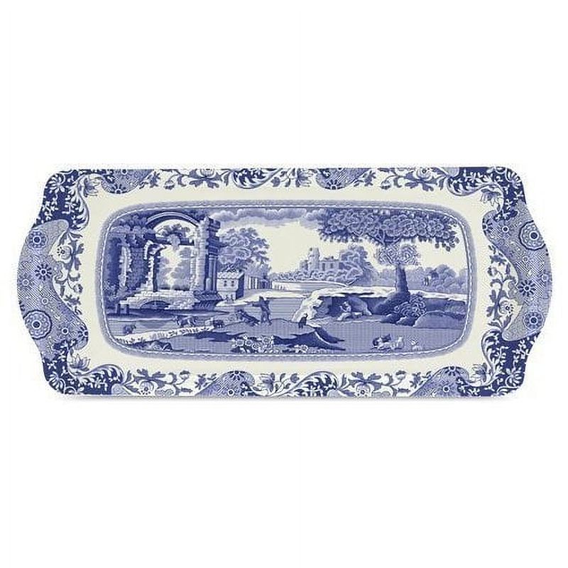 Spode Blue Italian 15&quot; Handled Melamine Sandwich Tray
