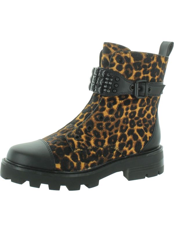 KARL LAGERFELD PARIS Womens Maeva Buckled Combat B Natural 6.5M