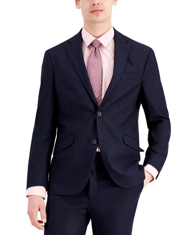 Kenneth Cole Reaction Men&#39;s Techni-Cole Suit Separate Slim-Fit Suit Jacket - Light Grey