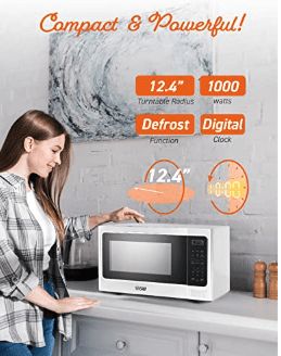 Commercial Chef 1.3 Cu. Ft. Countertop Microwave, White 1000W