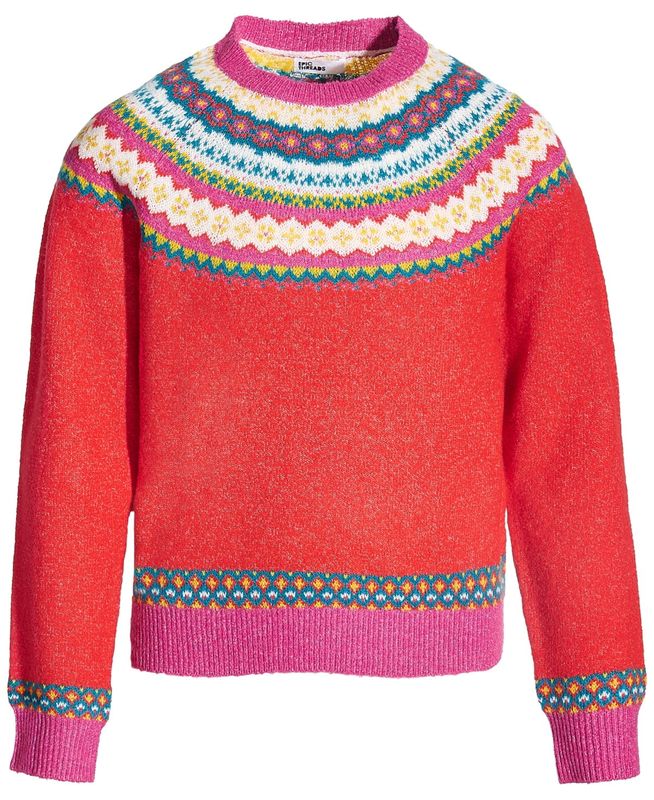 Epic Threads Toddler &amp; Little Girls Fairisle Pullover Sweater,  - Fiesta Red