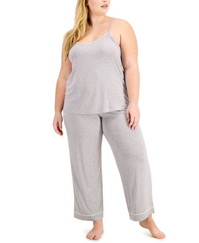 Alfani Plus Size Knit Tank Top Pajama Set, Created for Macy's