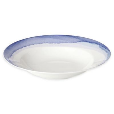 Lenox Indigo Watercolor Stripe 9&quot; Soup/Pasta Bowl