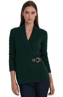 Lauren Ralph Lauren Buckled Cotton Sweater - Season Green