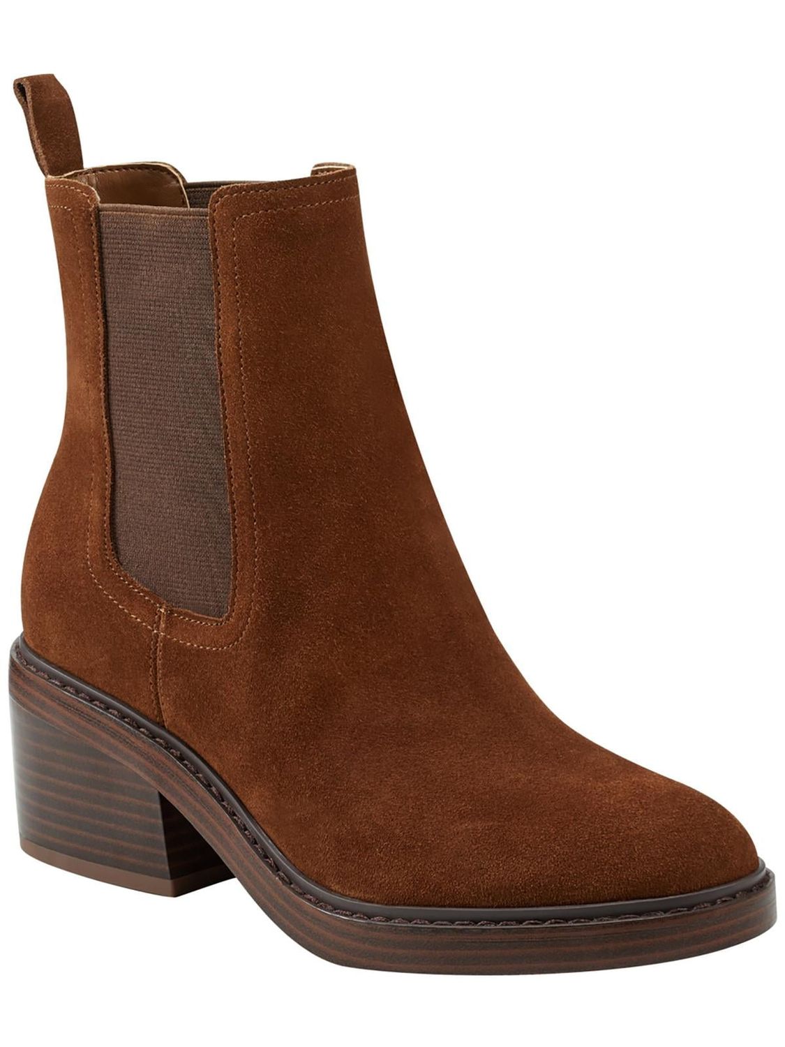 Marc Fisher Marc Fisher Womens Modesty Bl Dark Brown Suede, Textile 6.5M