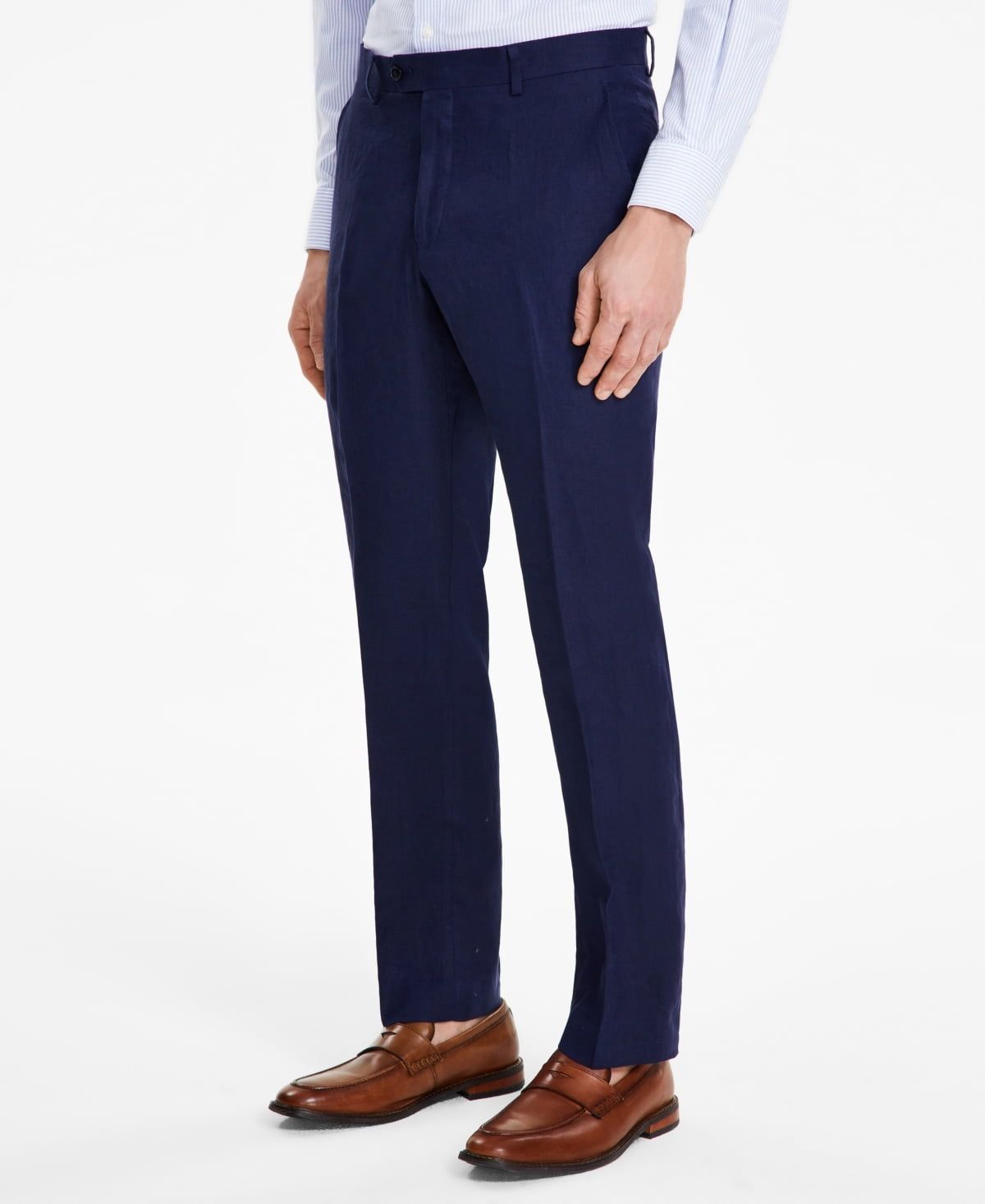 Tommy Hilfiger Modern Fit Linen Men&#39;s Suit Separates Pants Navy Solid - Size: 36W X 32L
