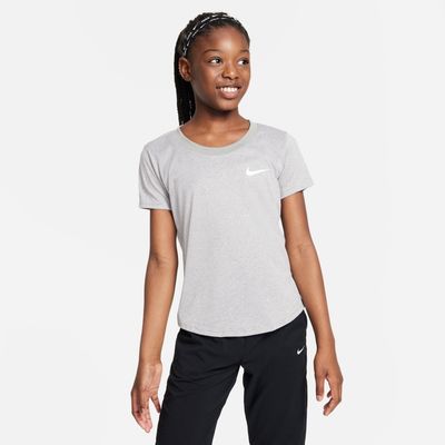Kids&#39; Nike Dri-FIT Scoop Essential T-Shirt XLarge Tumbled Grey/Flt Silver/Htr/White