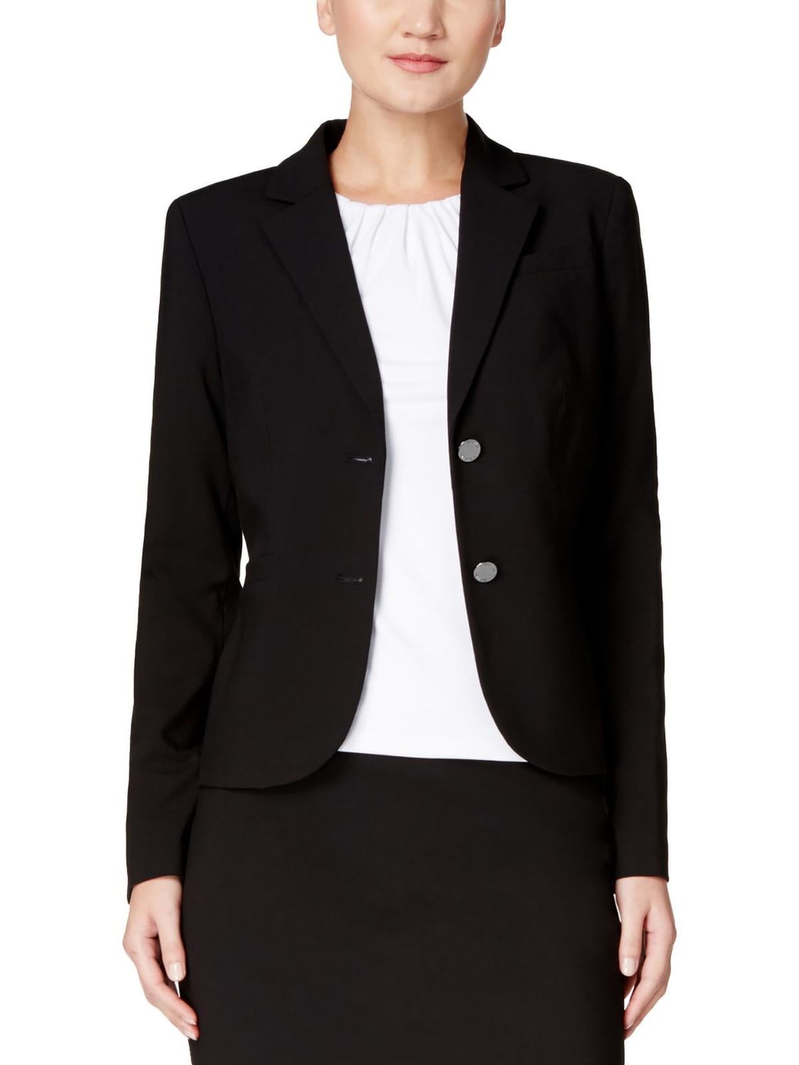 Calvin Klein Two-Button Blazer - Black
