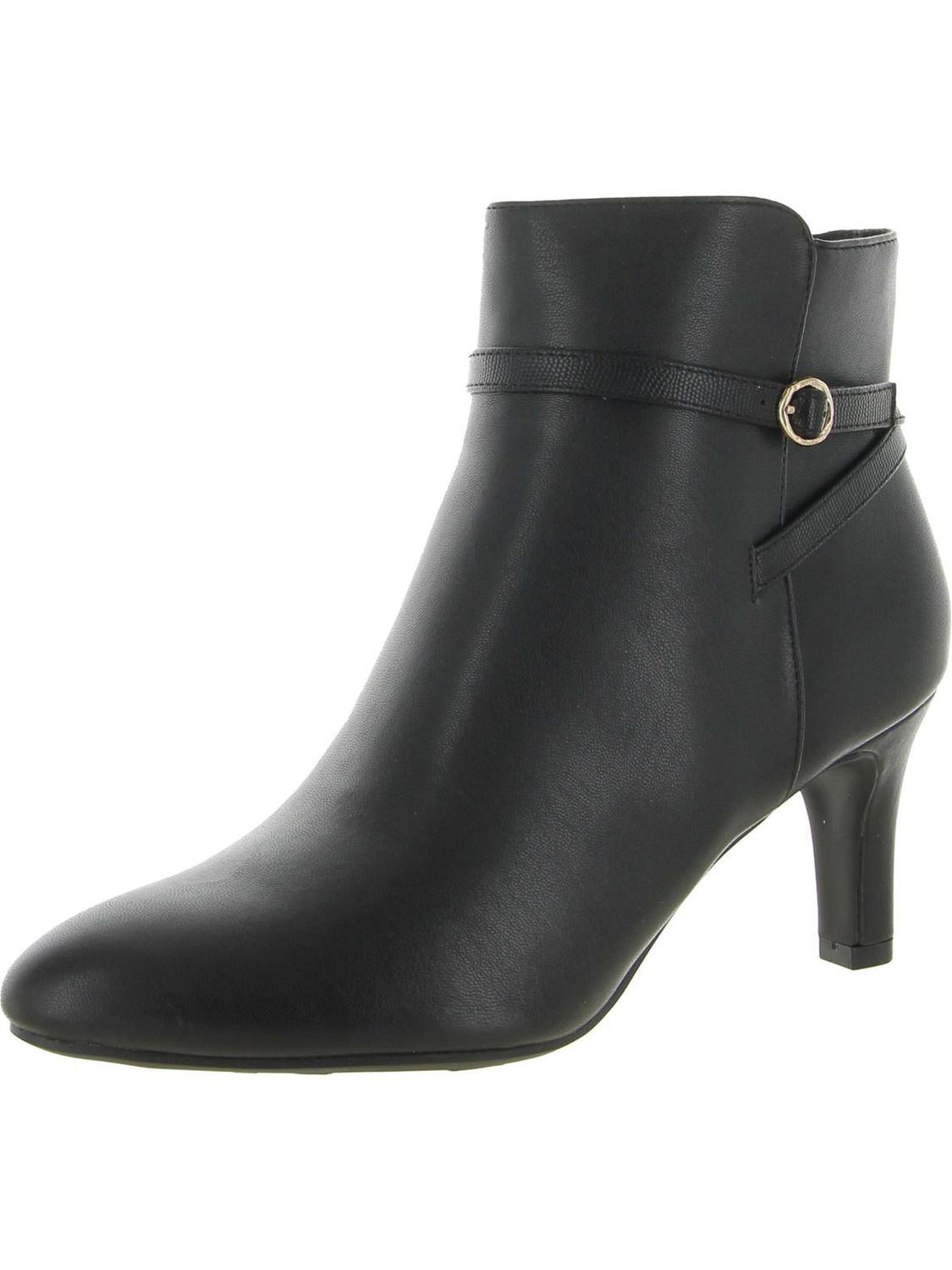 LifeStride Guild Booties Black Faux Leather 8M