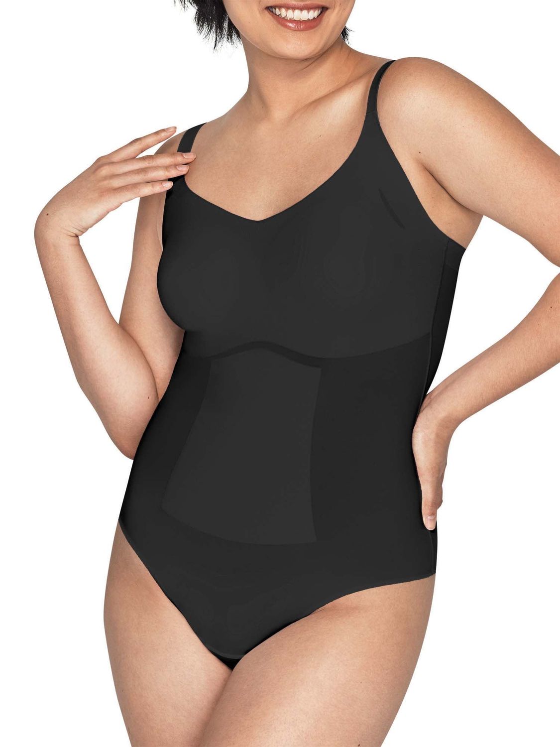 Maidenform Firm Control Thong Bodysuit DMS083 - Black