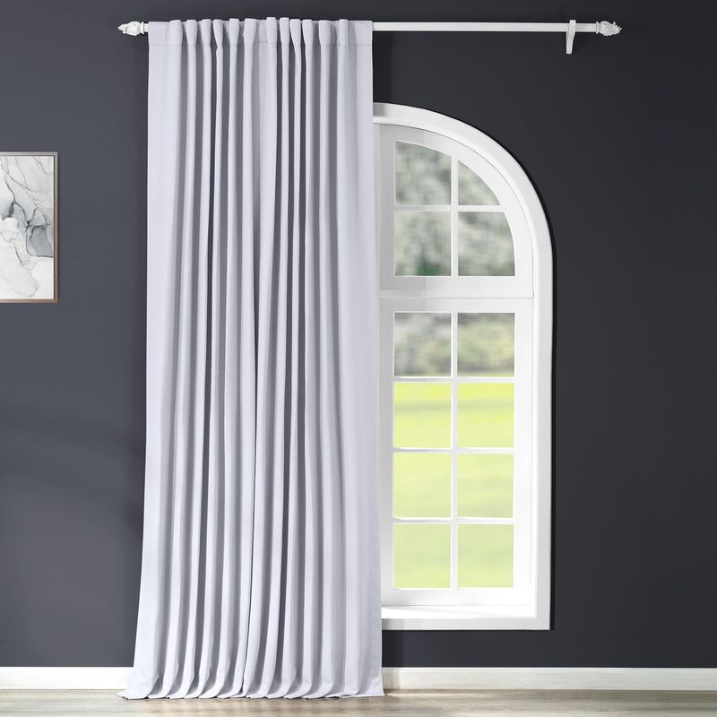 Fog Grey Rod Pocket Room Darkening Curtain - 100 in. W X 120 in. L (1 Panel)