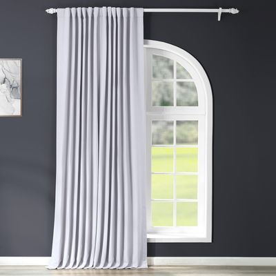 Fog Grey Rod Pocket Room Darkening Curtain - 100 in. W X 120 in. L (1 Panel)