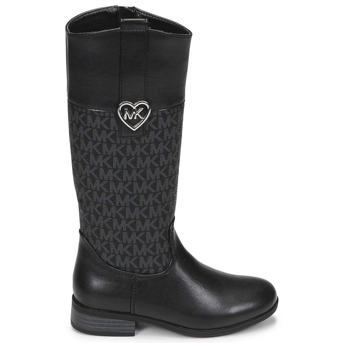 Michael Kors Big Girls Finley Heart Logo Tall Shaft Boot - Black