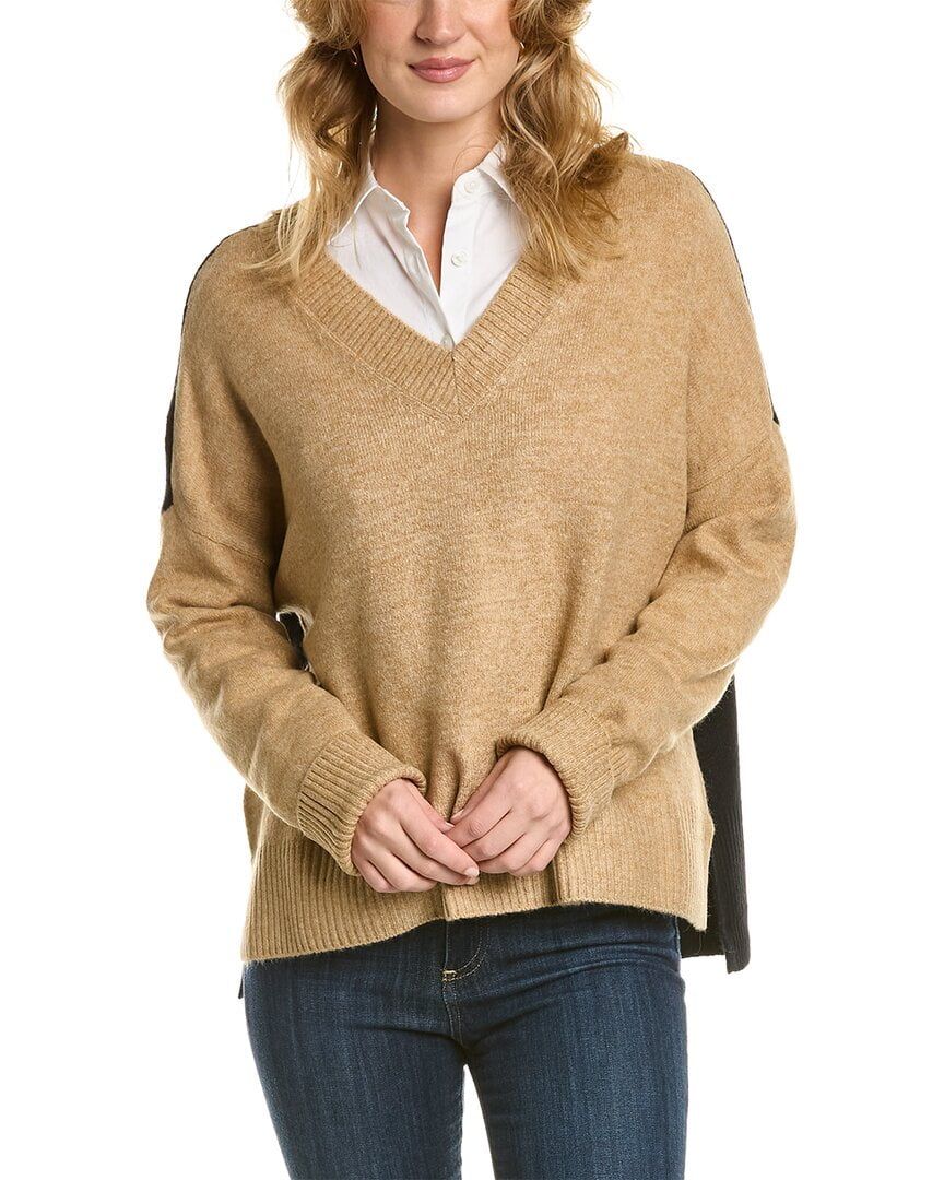 Vince Camuto Womens High-Low Sweater  L  Brown