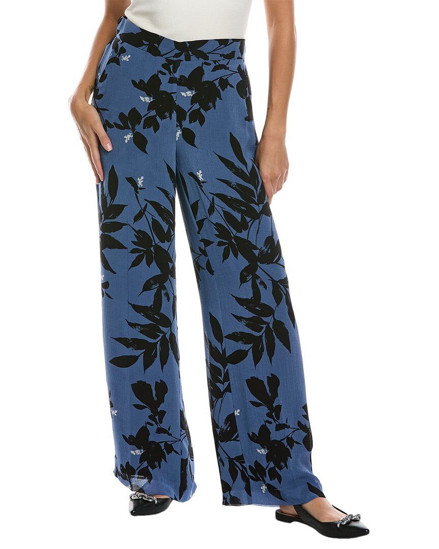 Anne Klein Womens Printed Wide-Leg Pull- Blue JayAnne Black S