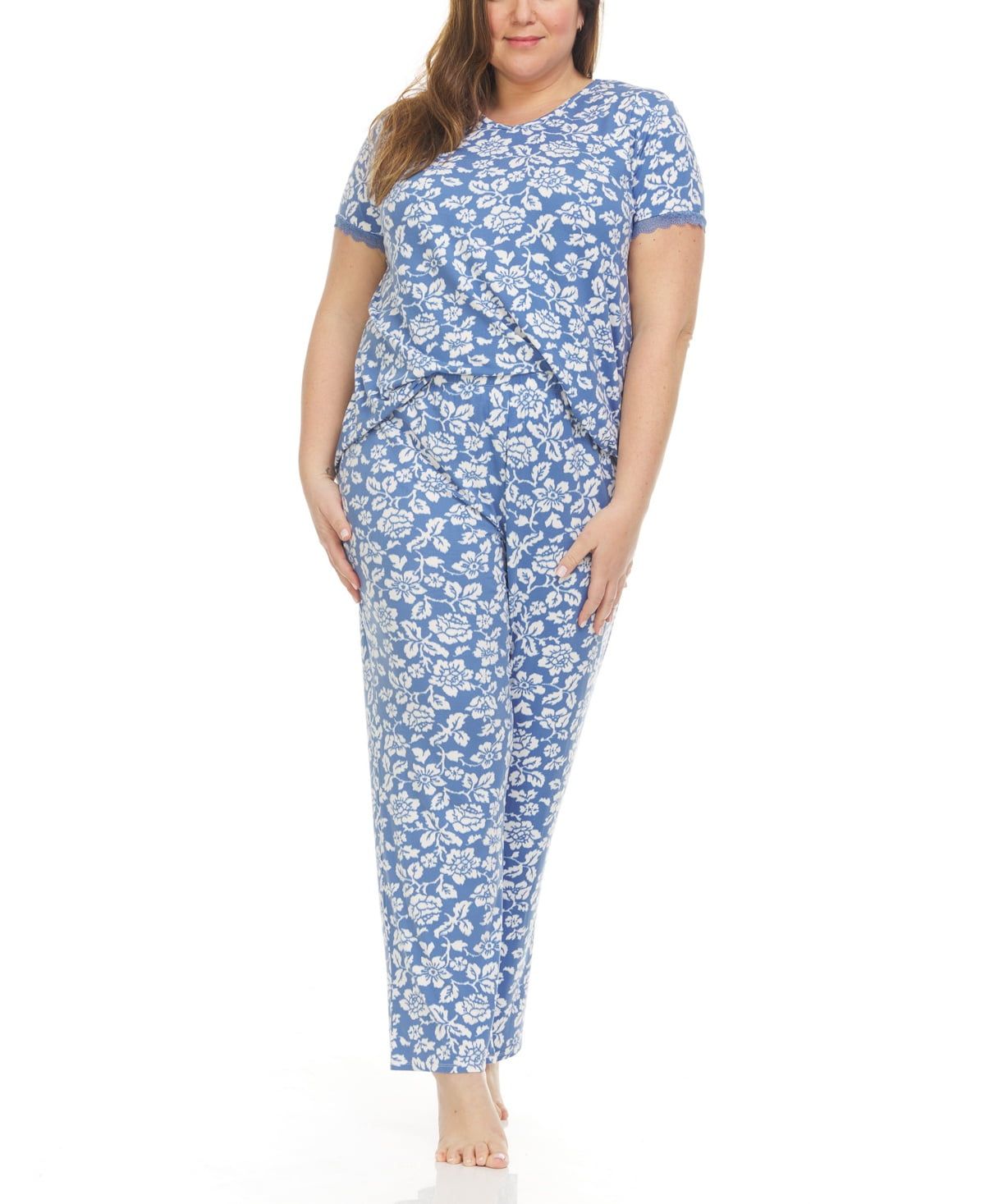 Flora by Flora Nikrooz Plus Size Kerin Top and Pajama 2 Piece Set