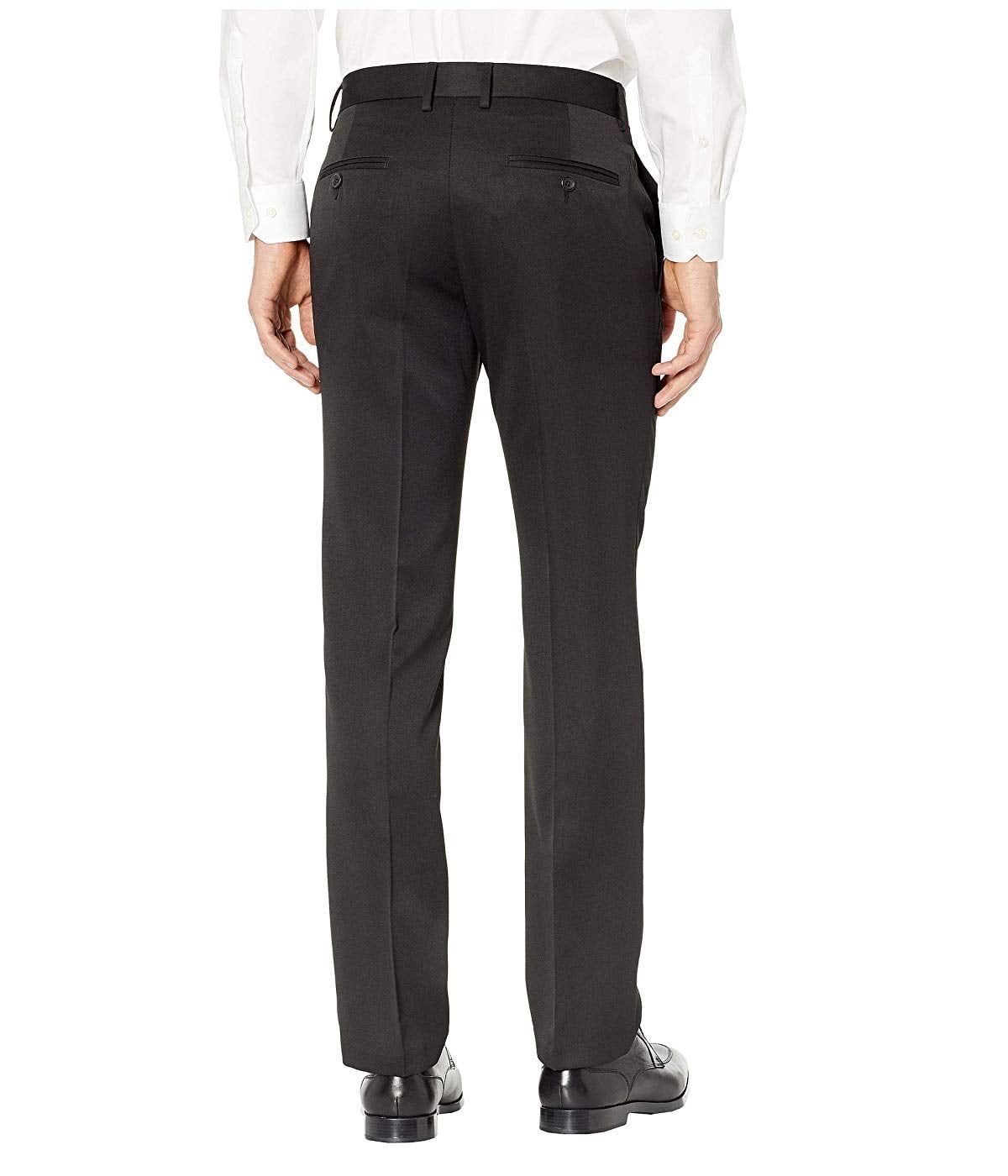 Kenneth Cole Reaction Men Slim-Fit Heather Dress Pants - Black