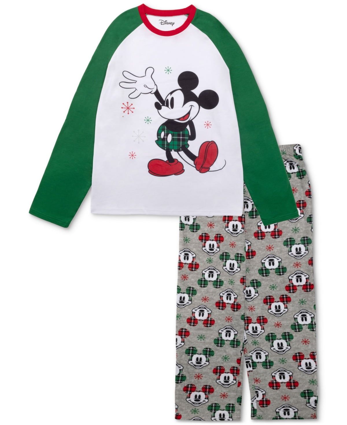 Briefly Stated Matching Women&#39;s Mickey Mouse Pajamas Set - Green