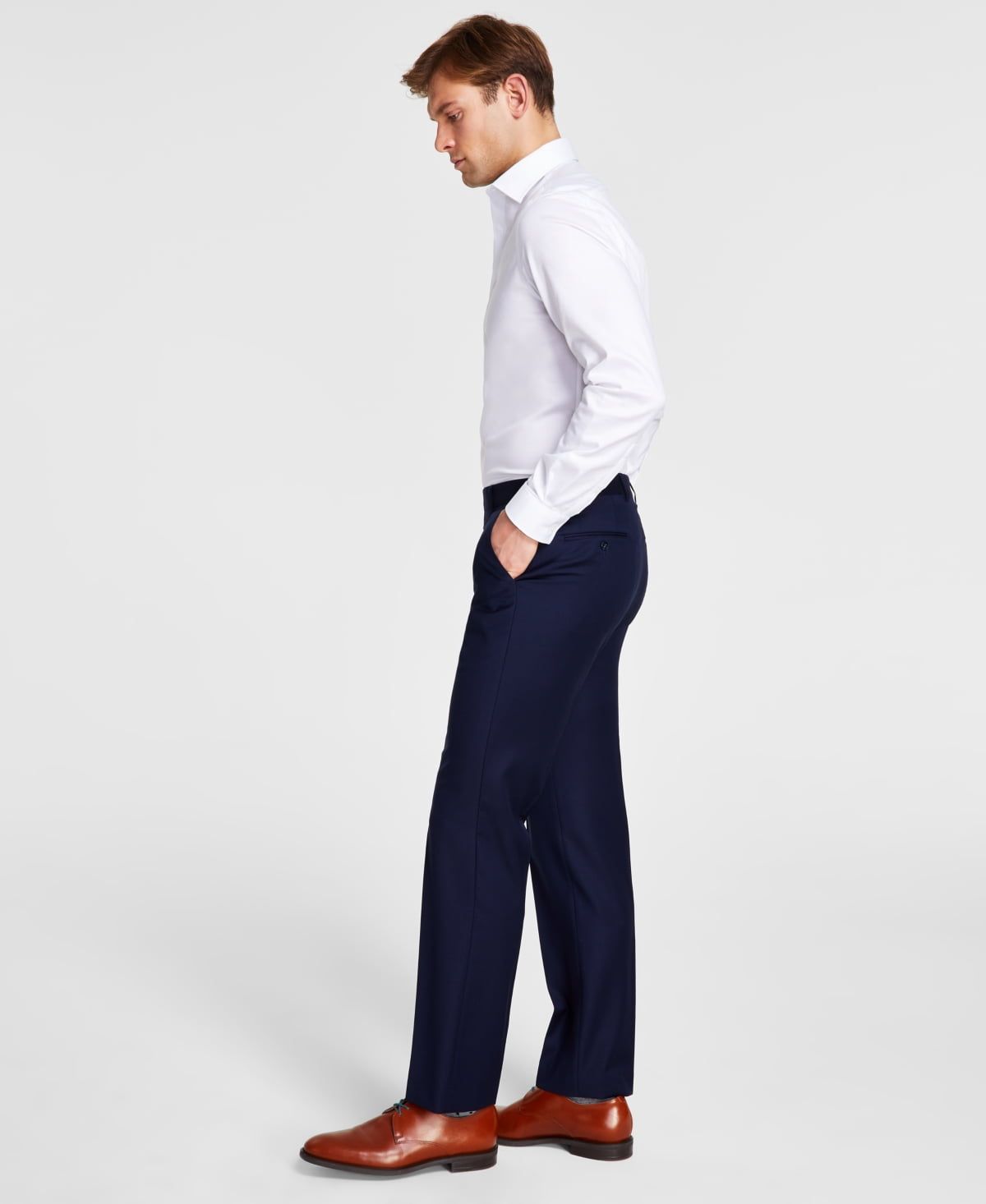 Michael Kors Mens Classic-Fit Wool-Blend S Navy 40x32