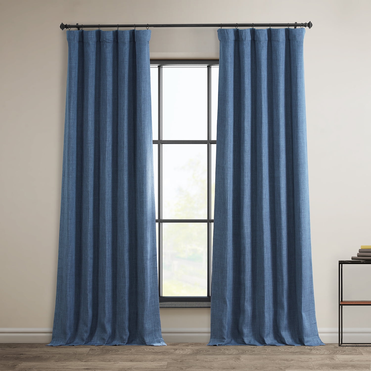 Denim Solid Rod Pocket Room Darkening Curtain - 50 in. W X 96 in. L (1 Panel) - Picture 2 of 2