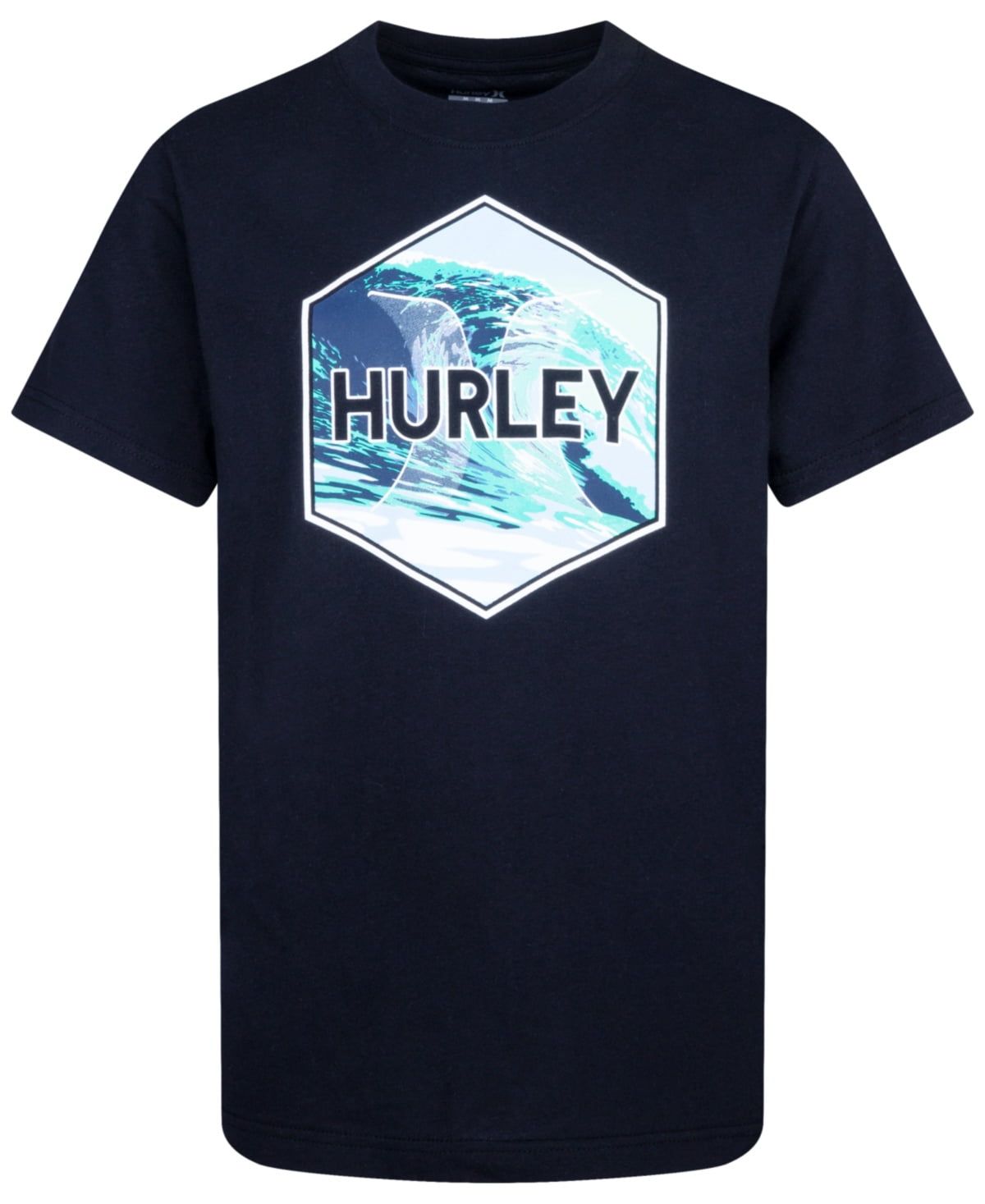 Hurley Big Boys Wave Hex Short Sleeves T-shirt - Black
