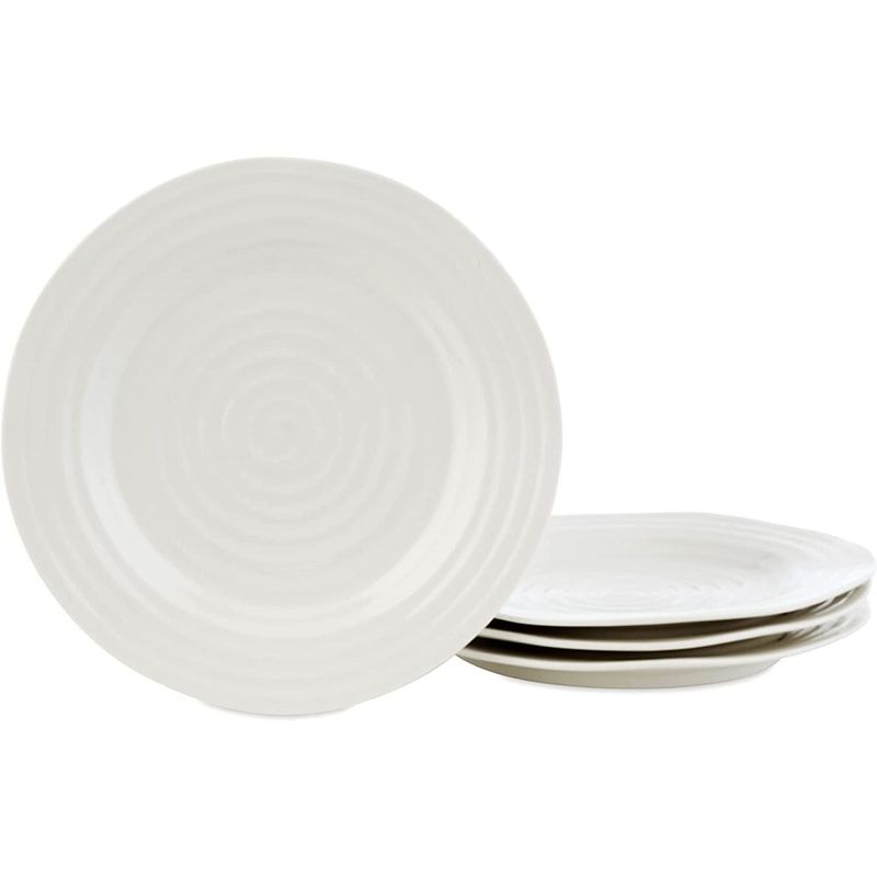 Portmeirion Botanic Garden Earthenware Harmony 10 Inch Plates, Set of 4, White